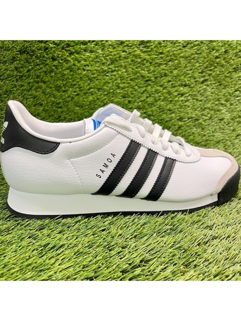 Adidas Samoa Mens Size 9.5 White Black Athletic Walking Leather Shoes Sneakers